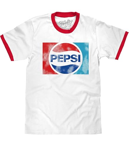 Amazon.com: Tee Luv Men's 80s Pepsi Logo Shirt, Navy Blue, S